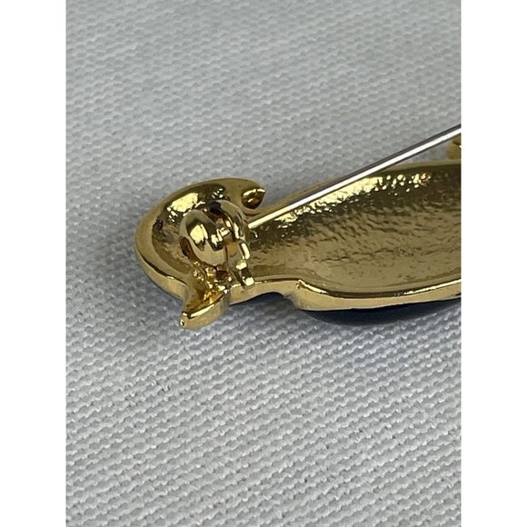 Vintage Tropical Parrot On Branch Brooch Jewel Green Blue Enamel Crystal Eyes - Picture 6 of 7